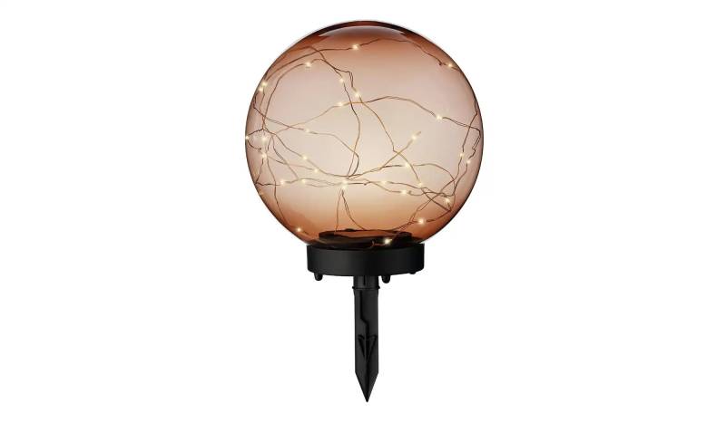 LED Solar-Bodenkugel   ¦ braun ¦ Maße (cm): H: 28  Ø: 20