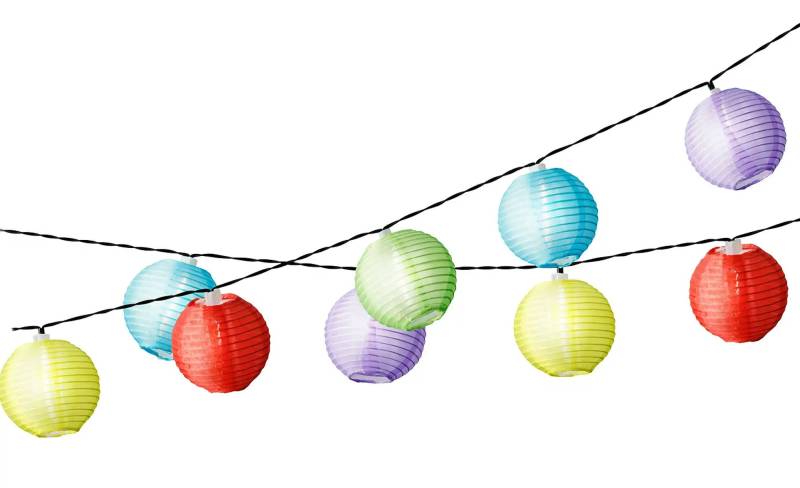 LED Solar Lampionkette   ¦ mehrfarbig