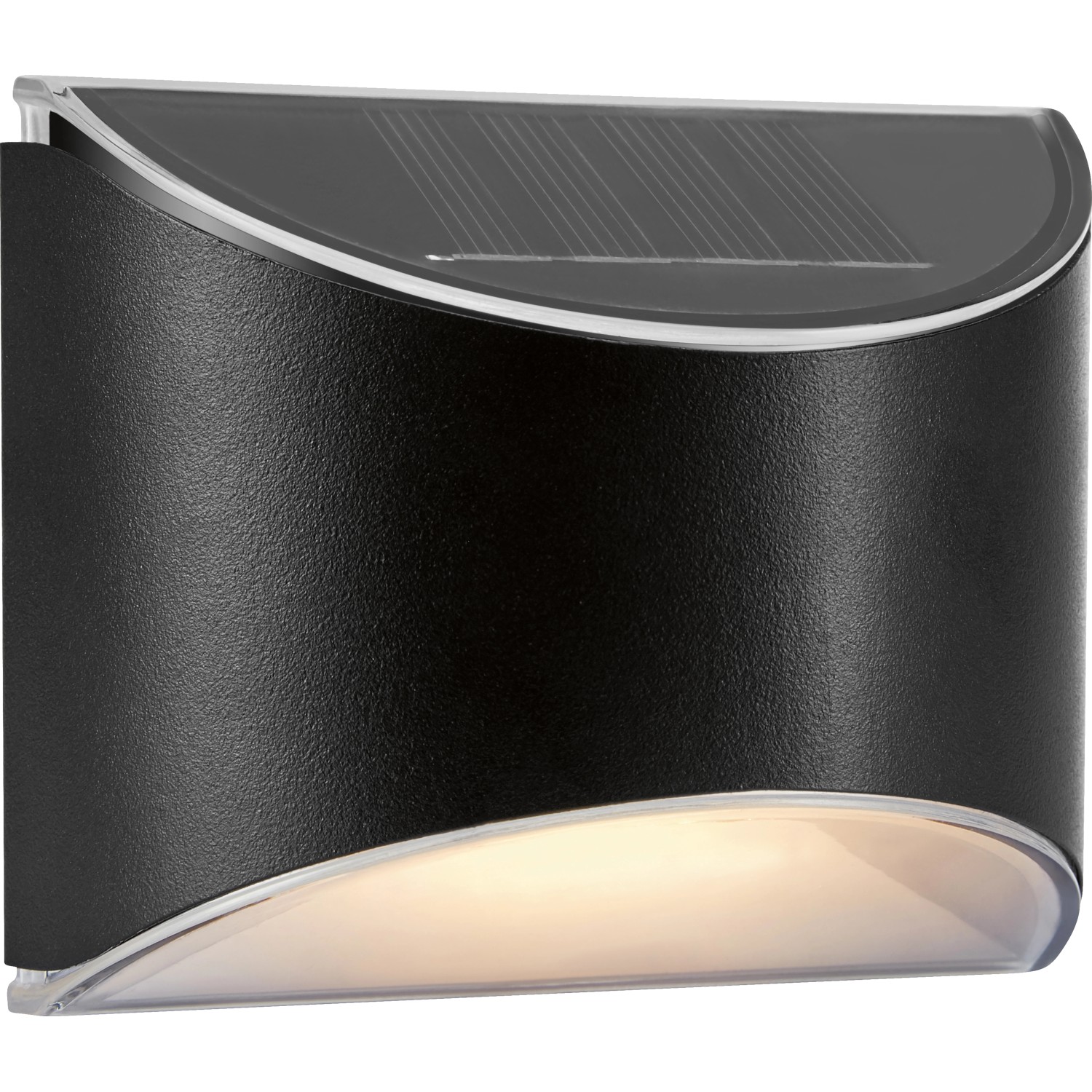 LED Solar Wandleuchte Schwarz 2 Stück LED Solar Wandleuchte Schwarz 2 Stück