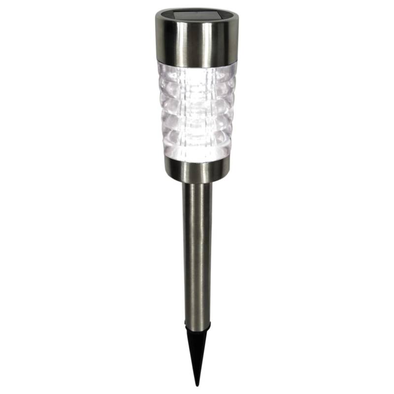 LED-Solarleuchte Fackel mit Erdspieß Silber 3 Stück