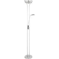 LED Stehlampe 180 cm Chrom 3000 K Uplight mit Leselampe von Searchlight