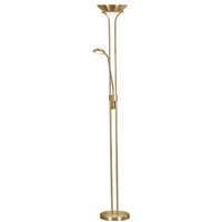 LED Stehlampe mit Dimmer Metall Glas 180 cm in Messing LED Stehlampe mit Dimmer Metall Glas 180 cm in Messing von Searchlight