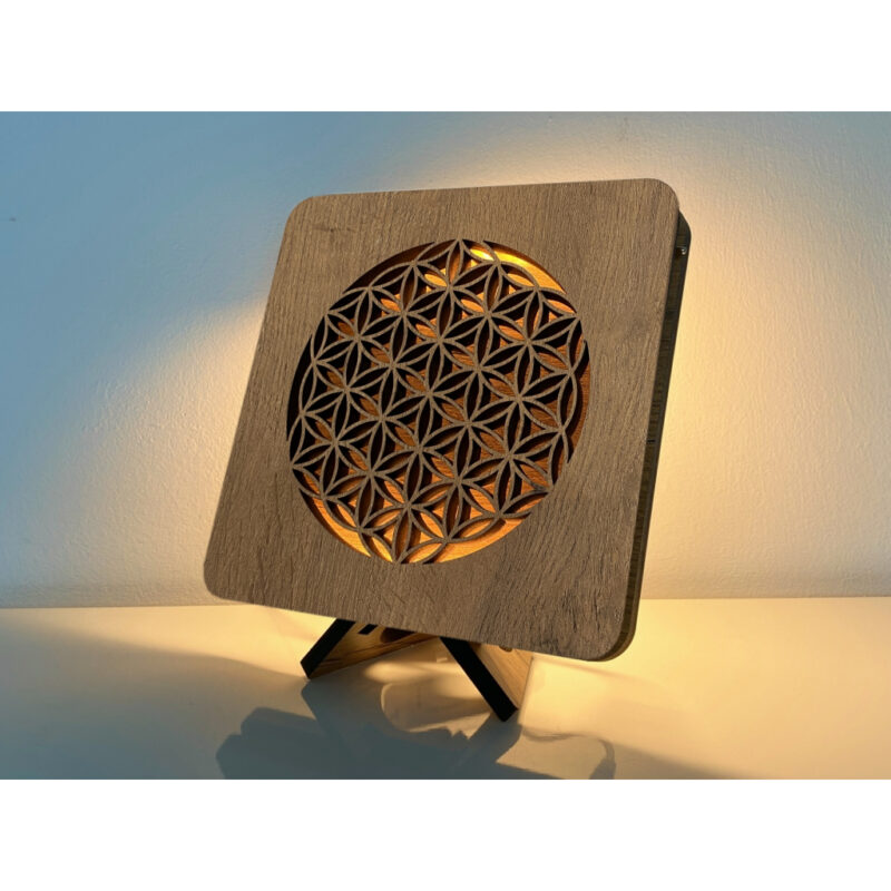 LED-Tischlampe "Blume des Lebens" 19cm x 19cm