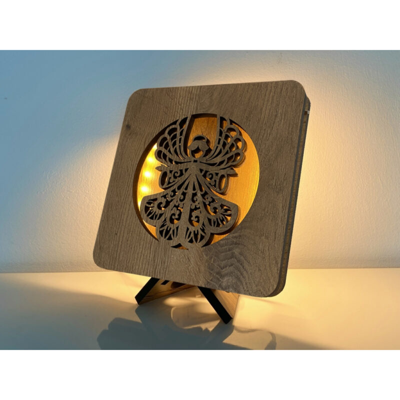 LED-Tischlampe "Engel mit Spitze" 19cm x 19cm
