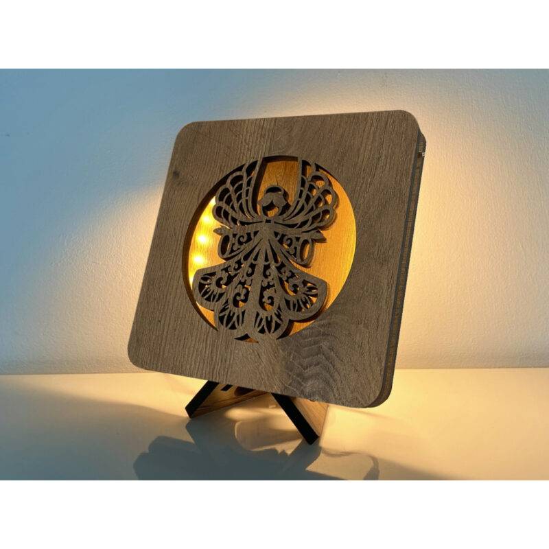 LED-Tischlampe "Engel mit Spitze" 19cm x 19cm