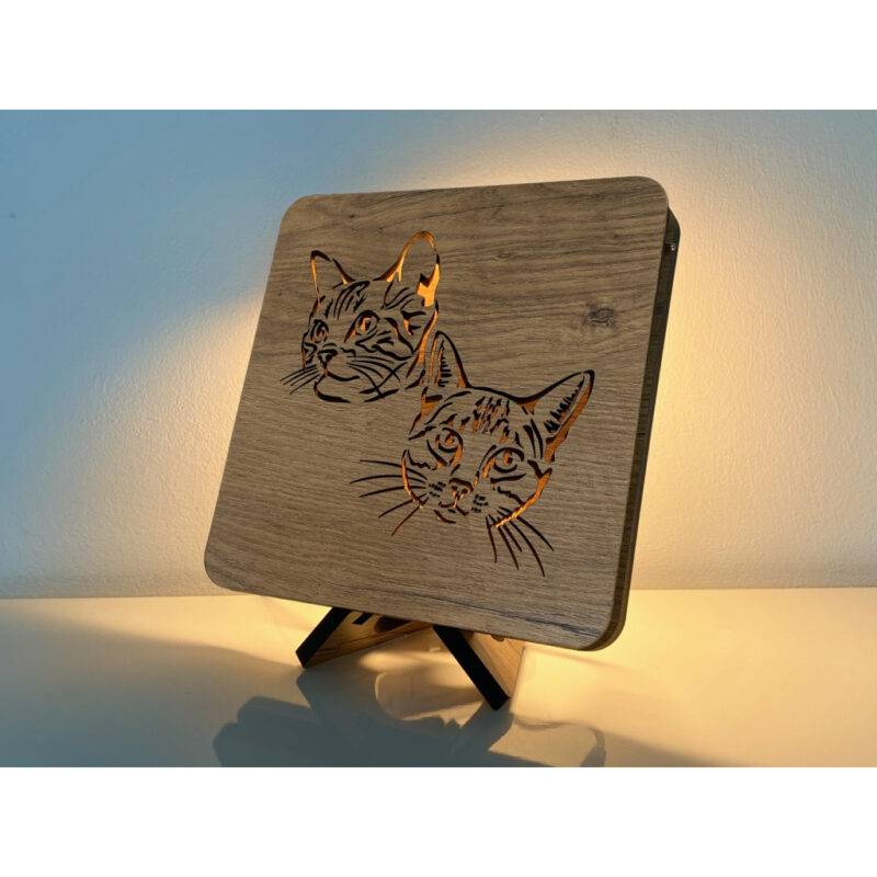 LED-Tischlampe "Katzen" 19cm x 19cm