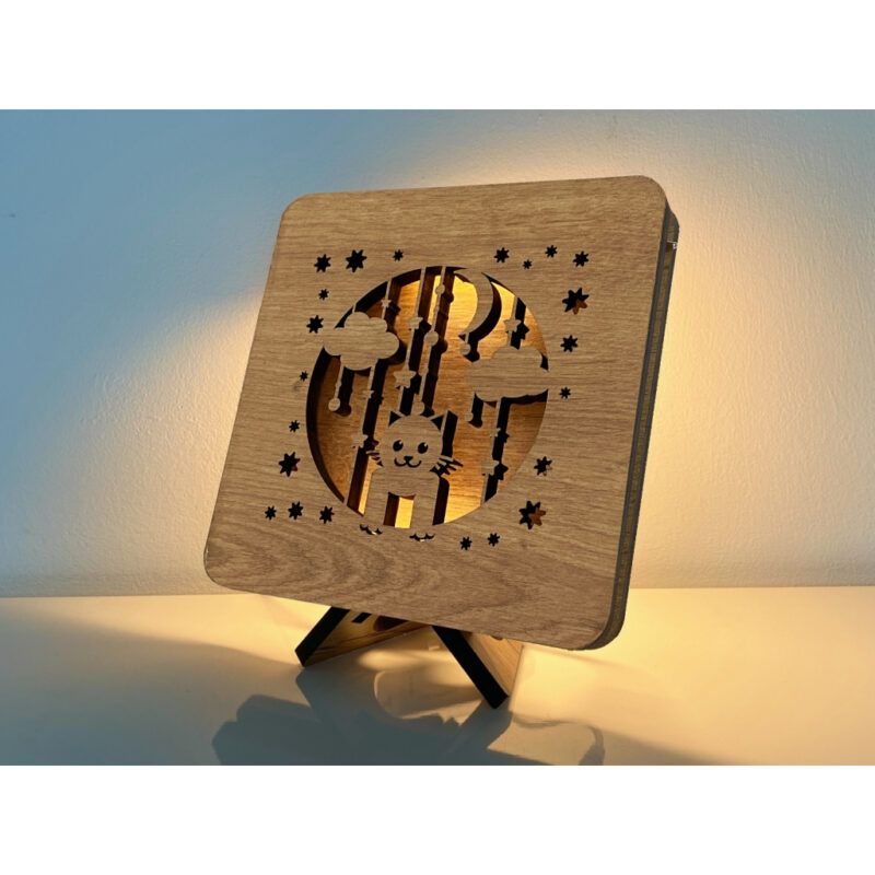 LED-Tischlampe "Kleine Katze" 19cm x 19cm