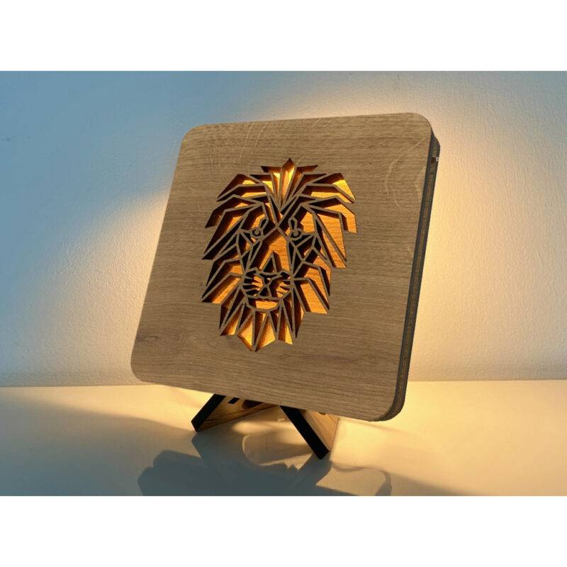 LED-Tischlampe "Löwenkopf" 19cm x 19cm