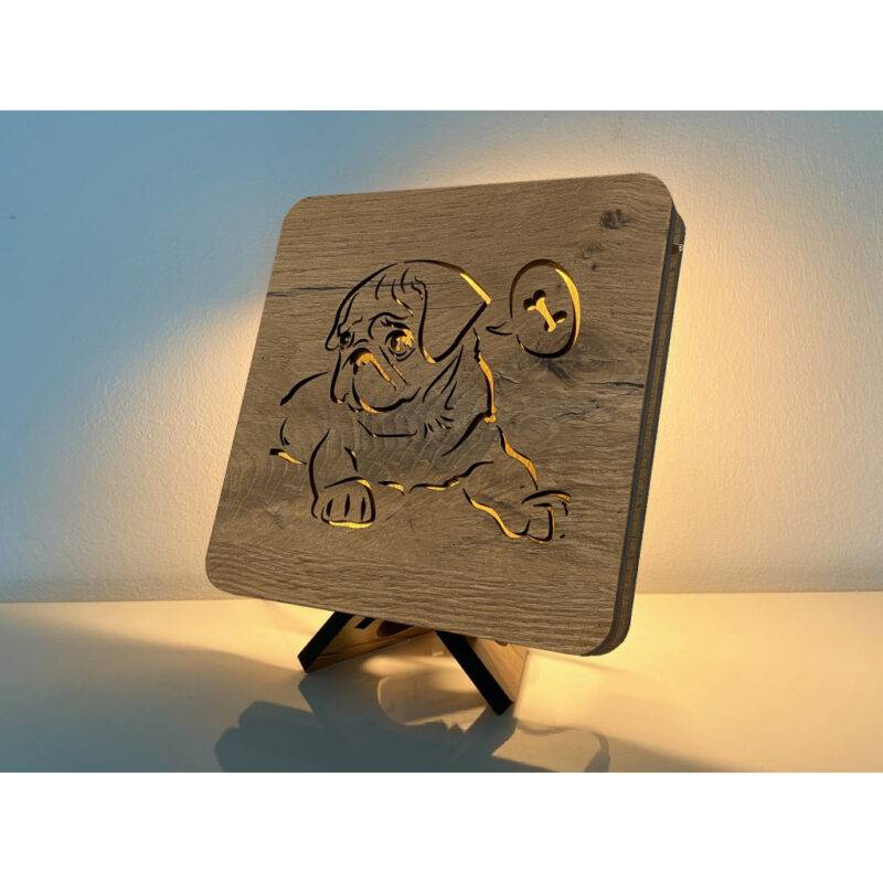 LED-Tischlampe "Mops" 19cm x 19cm
