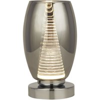 LED Tischlampe Rauchglas H: 20,5 cm Ø 11,5 cm 3000 K von Searchlight