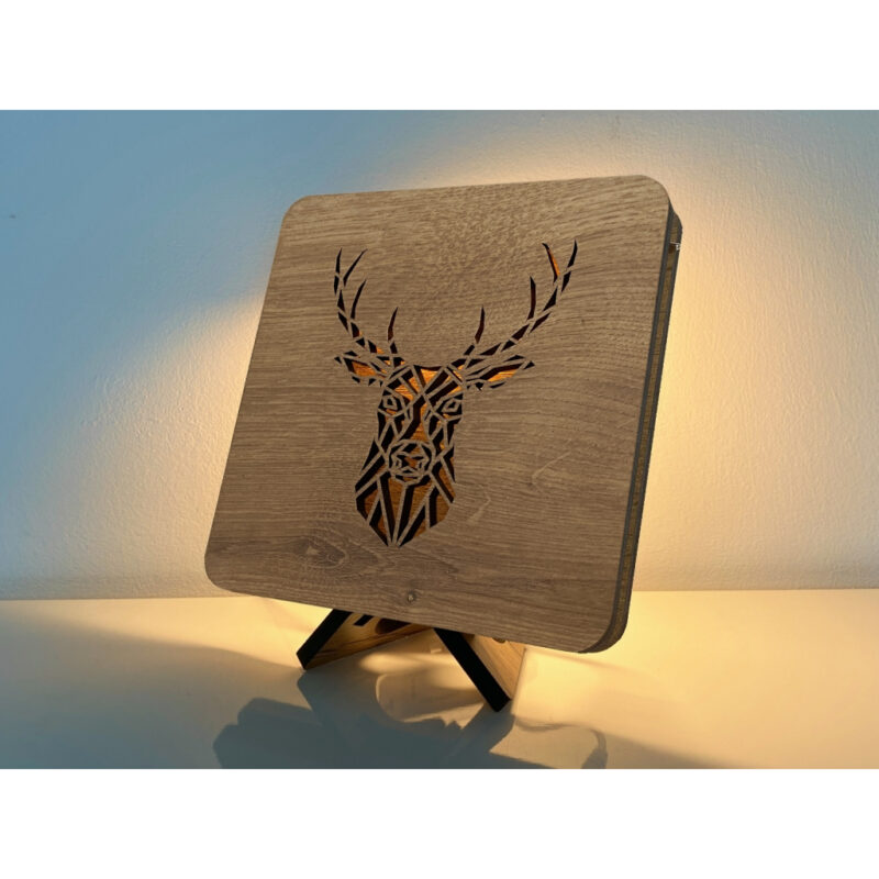 LED-Tischlampe "Rehkopf" 19cm x 19cm