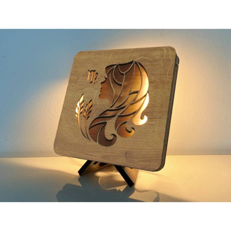 LED-Tischlampe "Sternzeichen Jungfrau" 19cm x 19cm