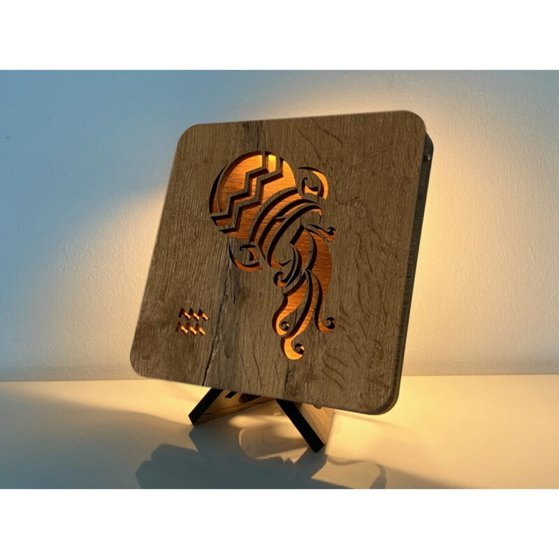 LED-Tischlampe "Sternzeichen Wassermann" 19cm x 19cm