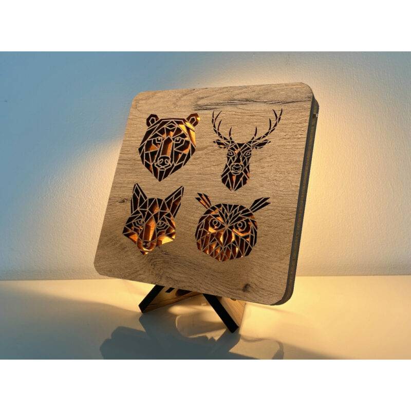 LED-Tischlampe "Waldtiere" 19cm x 19cm