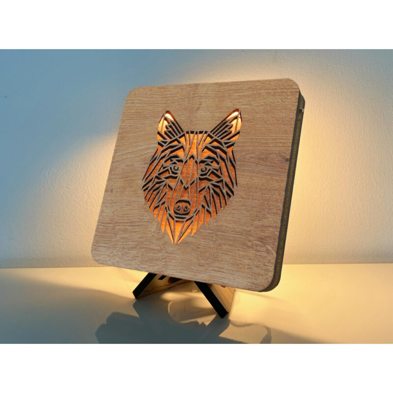 LED-Tischlampe "Wolfskopf" 19cm x 19cm