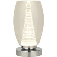 LED Tischlampe klein H: 20,5 cm Ø 11,5 cm Chrom Klar von 121004