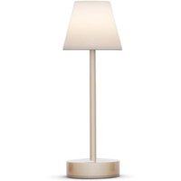 LED Tischlampe tragbar Touch Dimmer 32cm IP44 in Messing Weiß von Newgarden