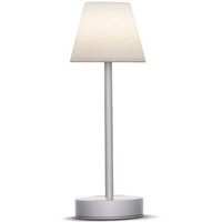 LED Tischleuchte außen kabellos 32 cm Touch Dimmer Grau Weiß von Newgarden