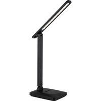 LED-Tischleuchte fixierbar inkl. Tochdimmer und USB mit Akku Schwarz Matt