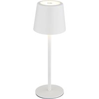 LED-Tischleuchte inkl. Tochdimmer und USB mit Akku Metall Weiss Matt