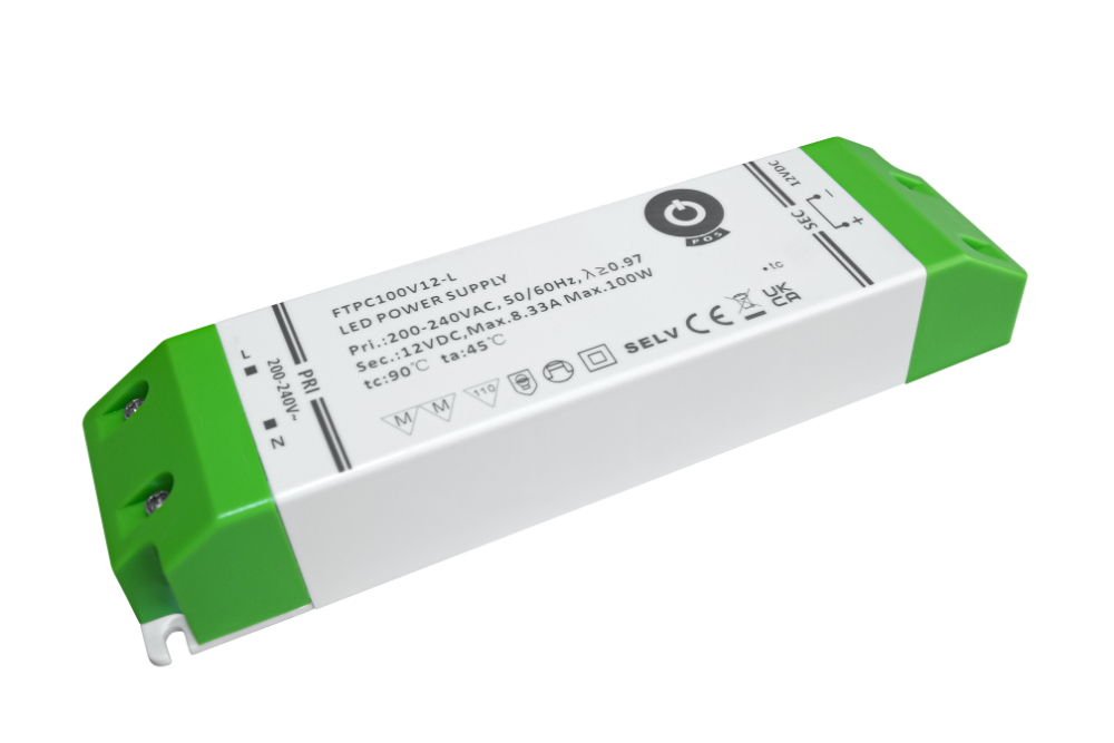 LED Trafo, 90W 12V DC LED Netzteil, zugelassen für Möbeleinbau, mit Überhitzungs-, Kurzschluss- und Überlastungsschutz, 170 x 44,5 x 28,2mm