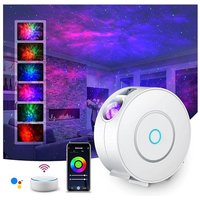 LED WIFI Sternenhimmel Projektor, Smart Nachtlicht 3D Galaxy Sternenprojektor Lampe Kinder Erwachsense mit RG Dimming/Stimmenkontrolle/WiFi