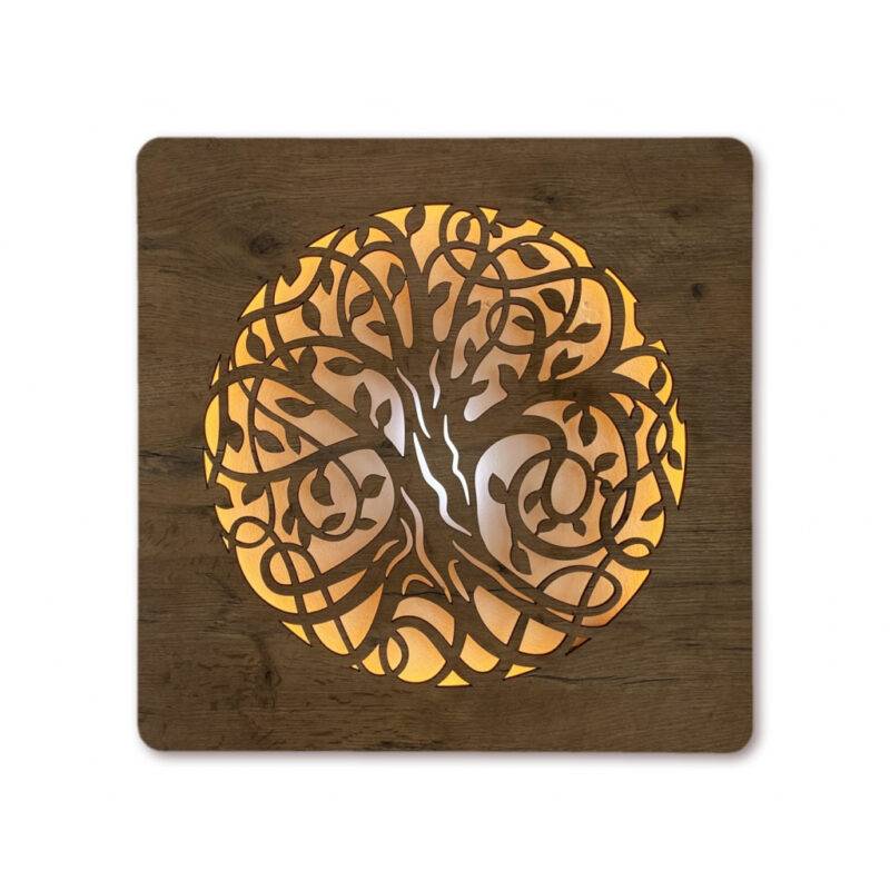 LED-Wandbild Baum des Lebens 62cm x 62cm
