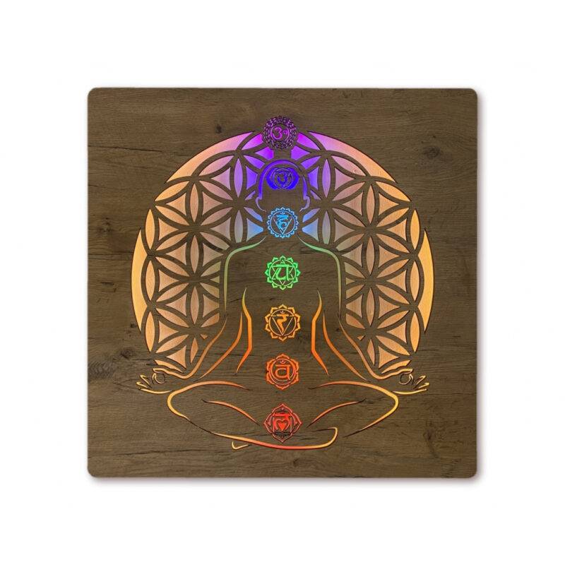 LED-Wandbild "Chakra" 80cm x 80cm mit Batterie