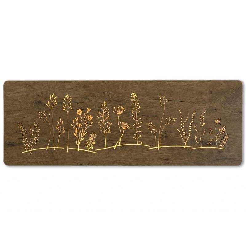 LED-Wandbild "Große Wiese" 120cm x 40cm mit Batterie