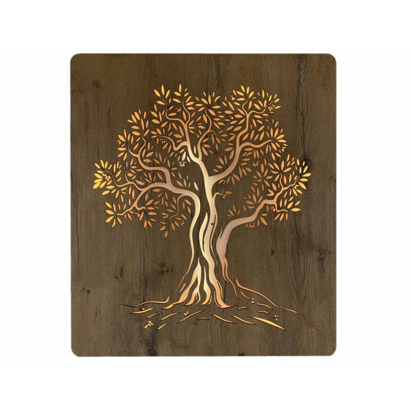 LED-Wandbild "Olivenbaum" 70cm x 80cm mit Batterie