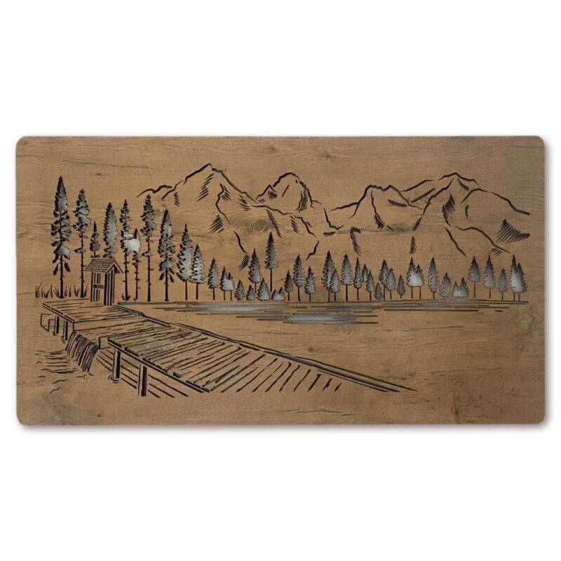 LED-Wandbild "Unter den Berggipfeln" 120cm x 60cm mit Batterie