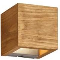 LED-Wandleuchte 11 cm breit 1 Stück Holz / Metall Hellbraun