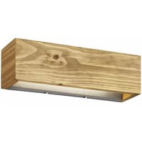 LED-Wandleuchte 37 cm breit 1 Stück Holz / Metall Hellbraun