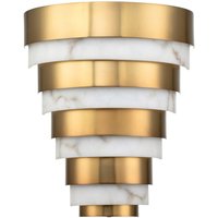 LED Wandleuchte H: 35,7 cm in Messing Antik Alabaster Optik LED Wandleuchte H: 35,7 cm in Messing Antik Alabaster Optik von ELSTEAD