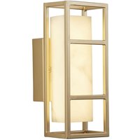 LED Wandleuchte Harz Stahl IP44 H:25 cm in Gold Weiß von Searchlight