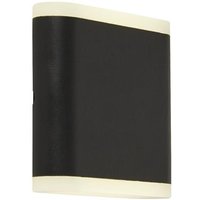 LED Wandleuchte außen Up Down IP44 Schwarz 4000 K H: 11 cm von Searchlight