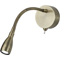 LED Wandspot mit Flexarm Schalter 1 W in Messing Antik LED Wandspot mit Flexarm Schalter 1 W in Messing Antik von 121004