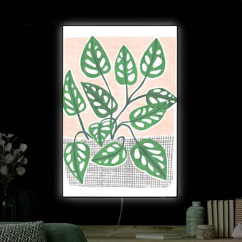 LED-Wechselbild Monstera im Korb