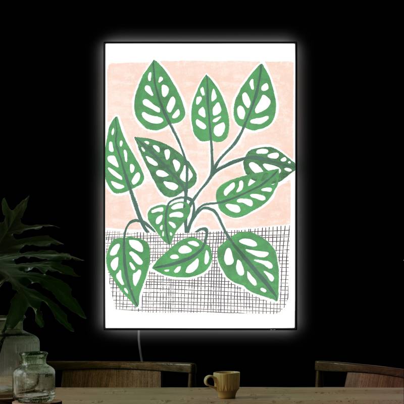 LED-Wechselbild Monstera im Korb