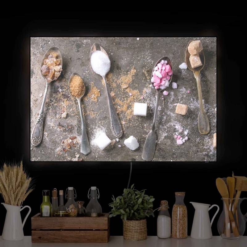LED-Wechselbild Vintage Löffel mit Zucker