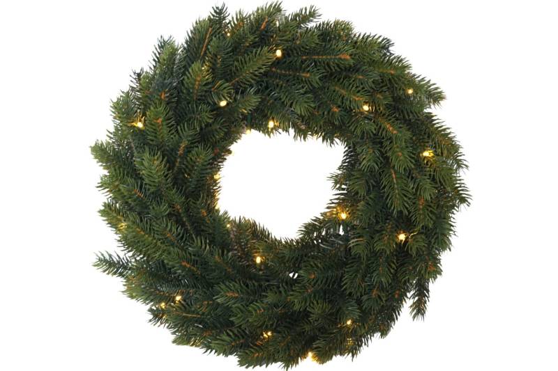 LED Weihnachtskranz Kunsttanne Ø 40 cm 49 LED Batteriebetrieb Timer Türkranz