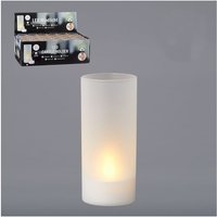 LED-Windlicht 2er Set ca. 10 cm hoch Weiss