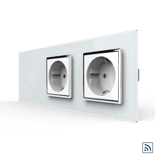 1-facher Lichtschalter + Steckdose VL-C701R-11/C7C2EU-11 Weiß LIVOLO Funk