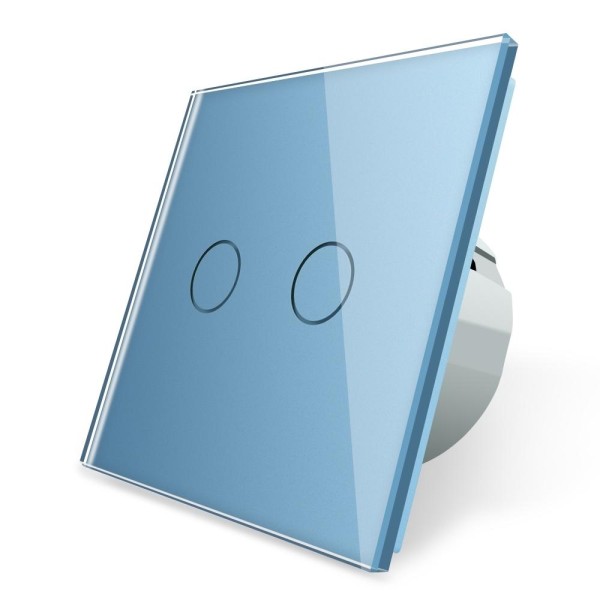 LIVOLO Funk Rolladenschalter Glas Touch Schalter C702WR-19 Blau