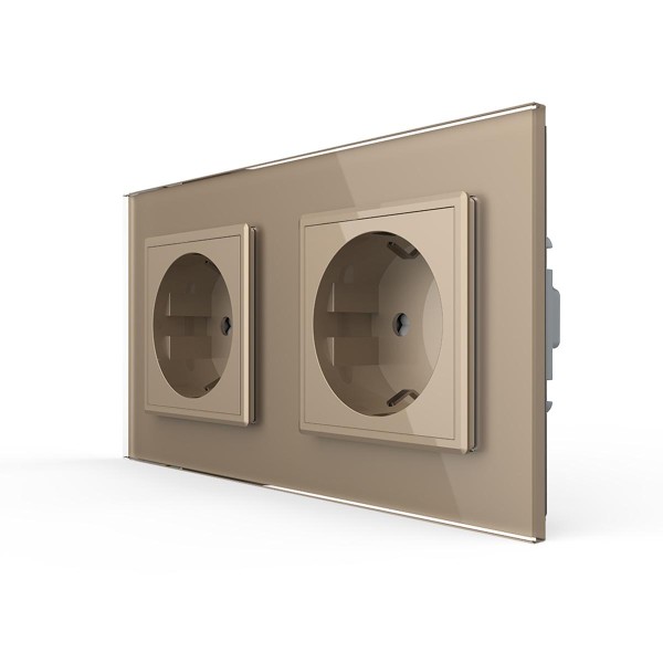 2-fache Steckdose VL-C7C2EU-13 Gold LIVOLO