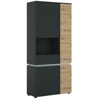 LUCI LCCV01L Vitrine 4Türen Artisan Eiche/ Kosmos grau von Wojcik