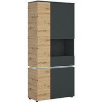 LUCI LCCV01R Vitrine 4Türen Artisan Eiche/ Kosmos grau von Wojcik