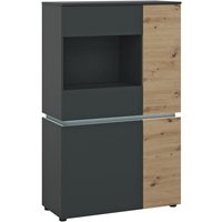 LUCI LCCV02 Vitrine 4 Türen Artisan Eiche/Kosmos grau  von Wojcik