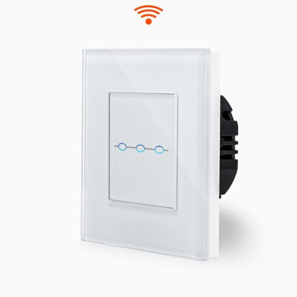 Glas WLAN Rollladenschalter Touch Weiß LUXUS-TIME