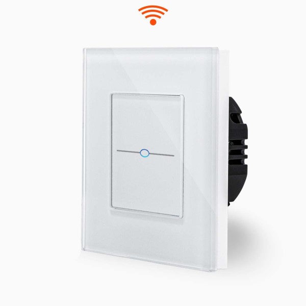 Glas 1-facher WLAN Lichtschalter Touch Weiß LXBG1/LX-PWM1-11 LUXUS-TIME